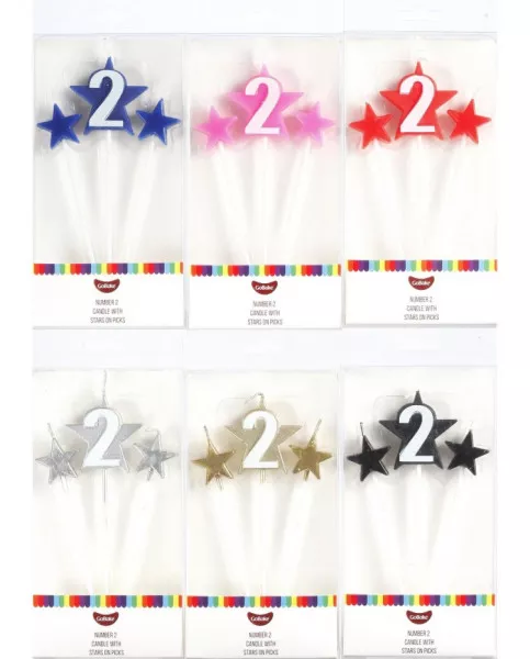 GoBake Number 2 Star Candles